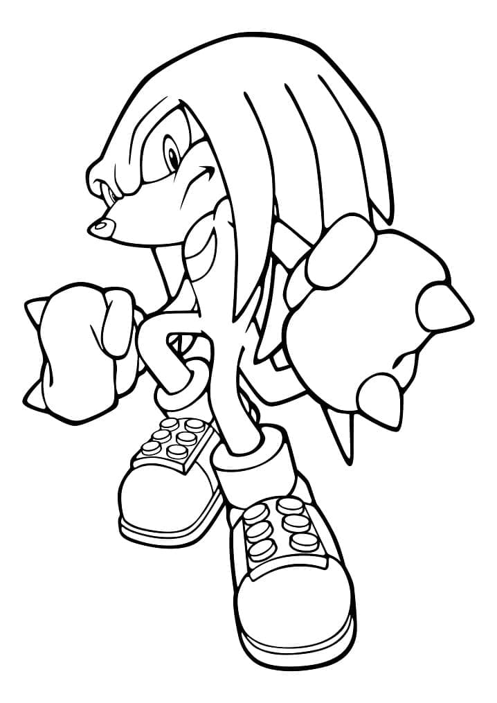 Knuckles Echidna Fra Sonic Tegninger til Farvelægning