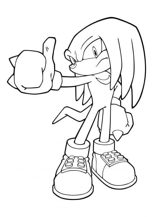 Knuckles Fra Sonic Tegninger til Farvelægning