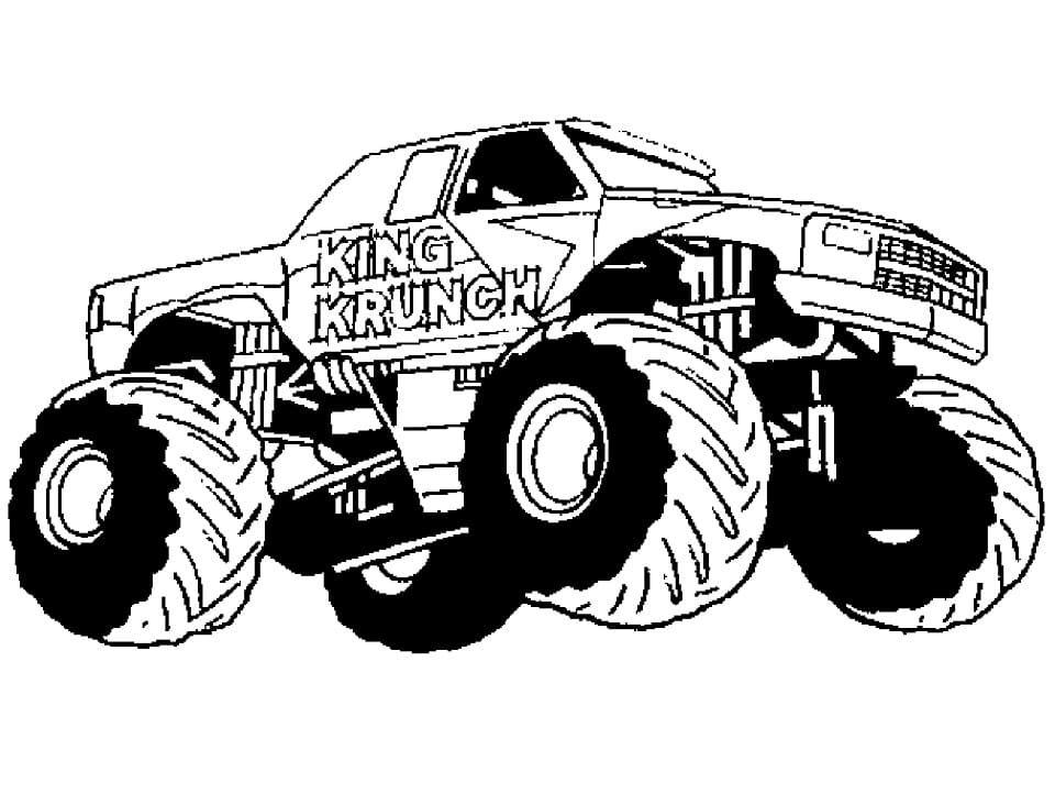 Konge Krunch Monster Truck Tegninger til Farvelægning