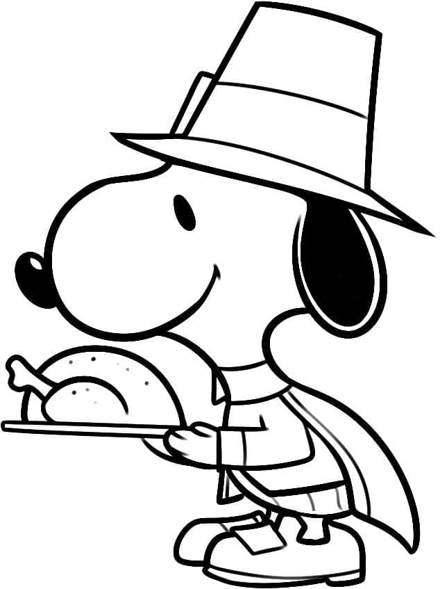 lædelig Thanksgiving med Snoopy Tegninger til Farvelægning