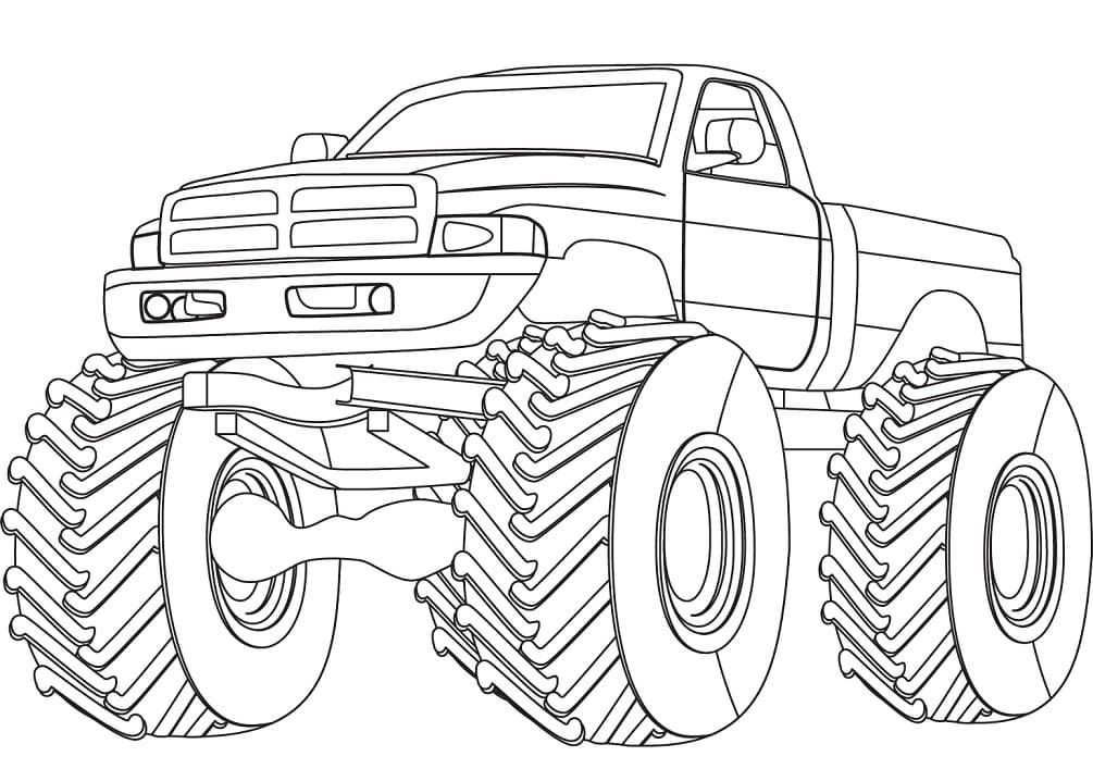 Lækkert Monster Truck Gratis Design Tegninger til Farvelægning