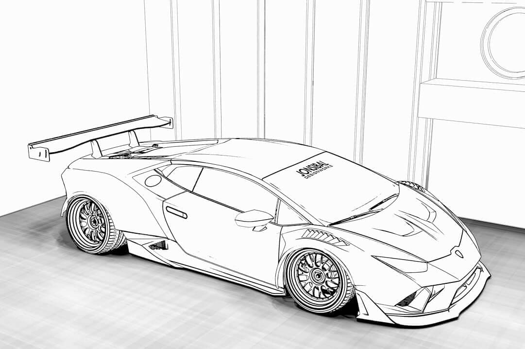 Lamborghini 2 Tegninger til Farvelægning