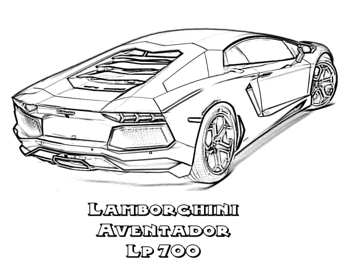 Lamborghini Aventador LP700 Tegninger til Farvelægning