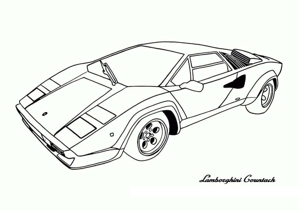 Lamborghini Countach bil Tegninger til Farvelægning