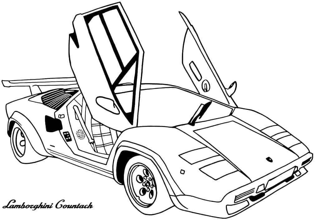 Lamborghini Countach Tegninger til Farvelægning