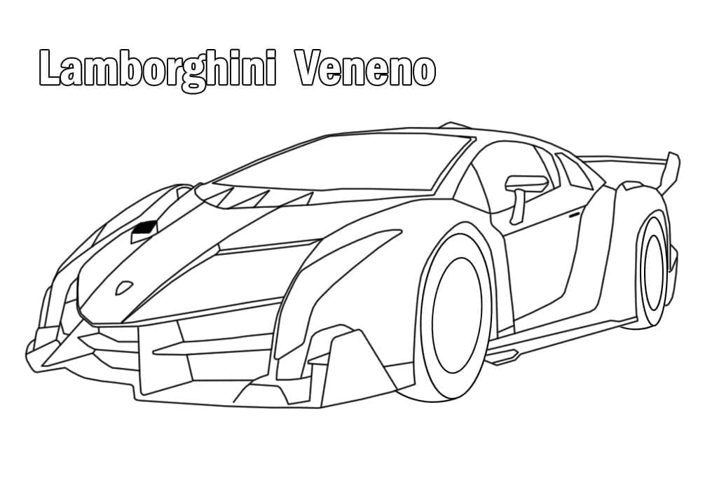 Lamborghini Veneno Tegninger til Farvelægning