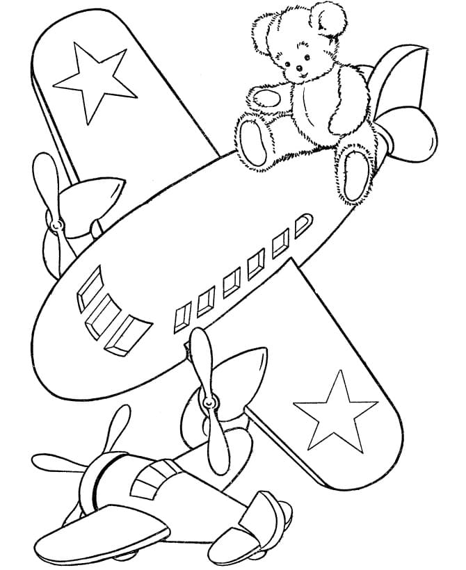 Legetøj Flyvemaskine Tegninger til Farvelægning