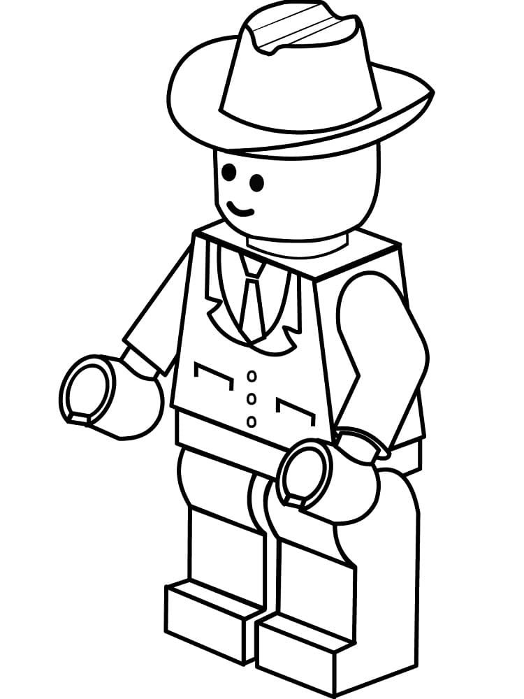 Lego Cowboy Tegninger til Farvelægning