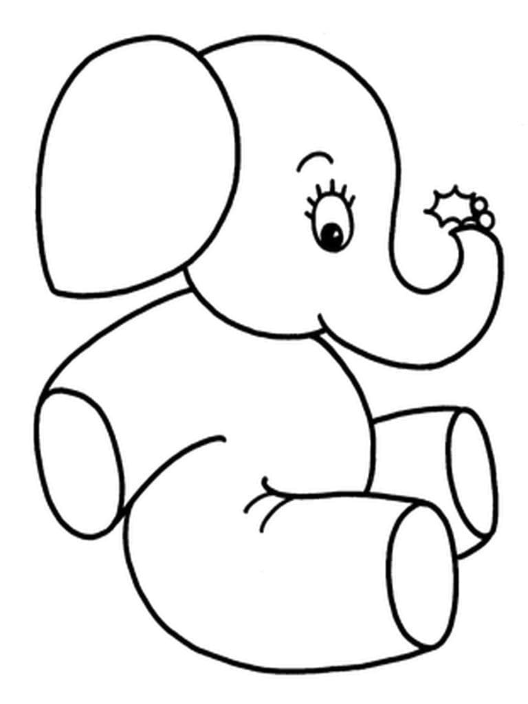 Let Elefant Tegninger til Farvelægning