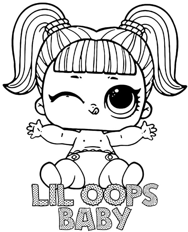 Lil Oops Baby LOL Doll Tegninger til Farvelægning