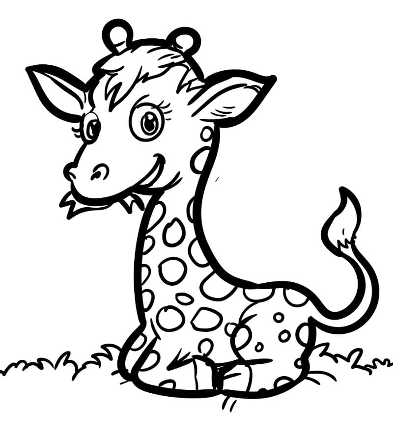 Lille Giraf Tegninger til Farvelægning