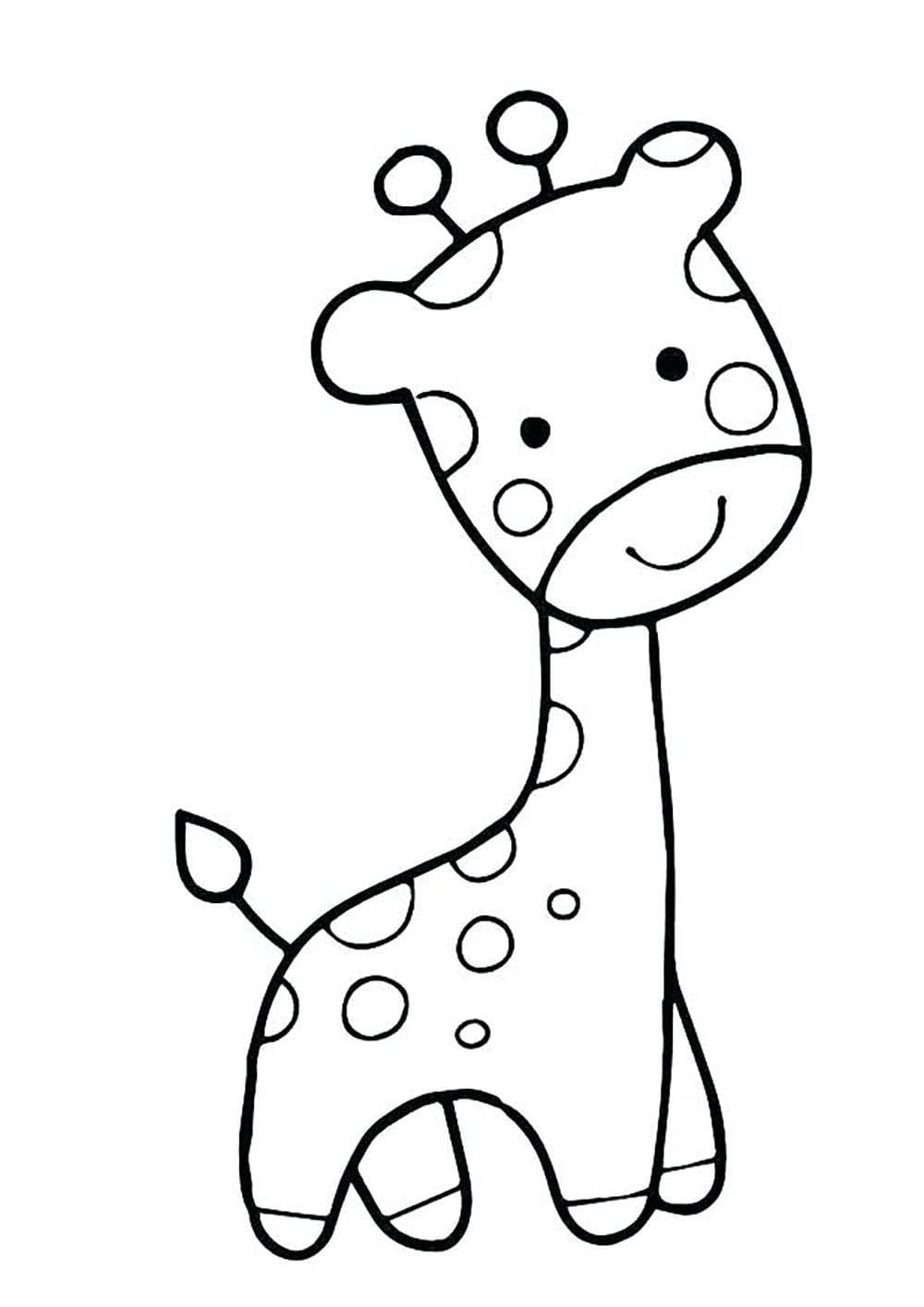 Lille Smilende Giraf Tegninger til Farvelægning