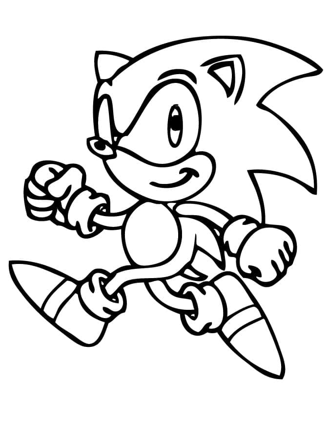 Lille Sonic Løber Tegninger til Farvelægning
