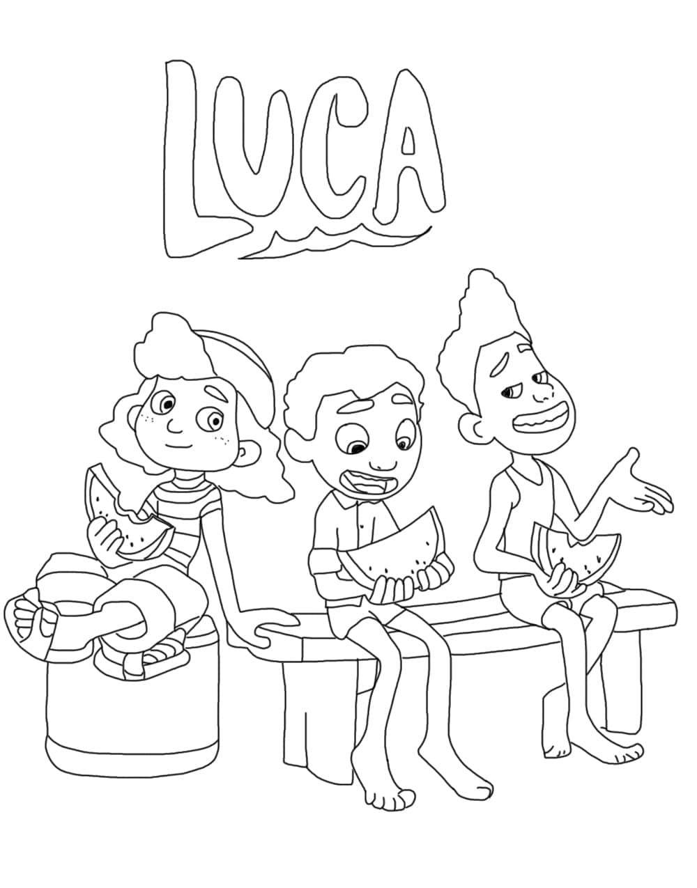 Luca med venner Tegninger til Farvelægning
