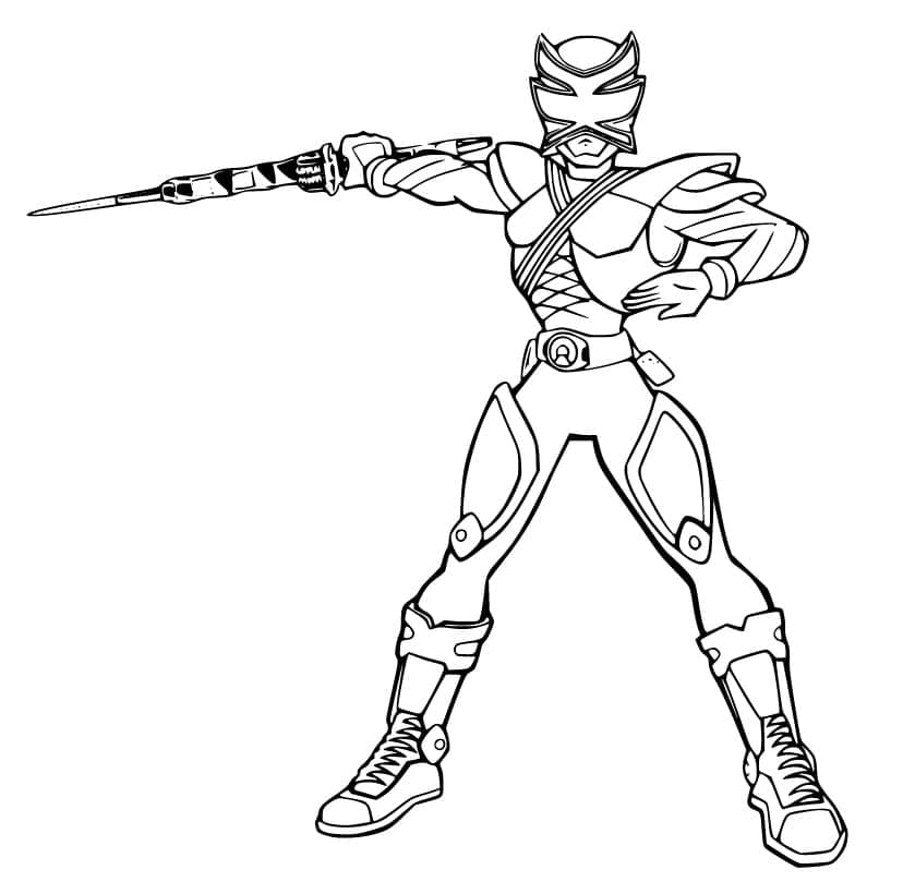 Lyserød Power Rangers Samurai Tegninger til Farvelægning