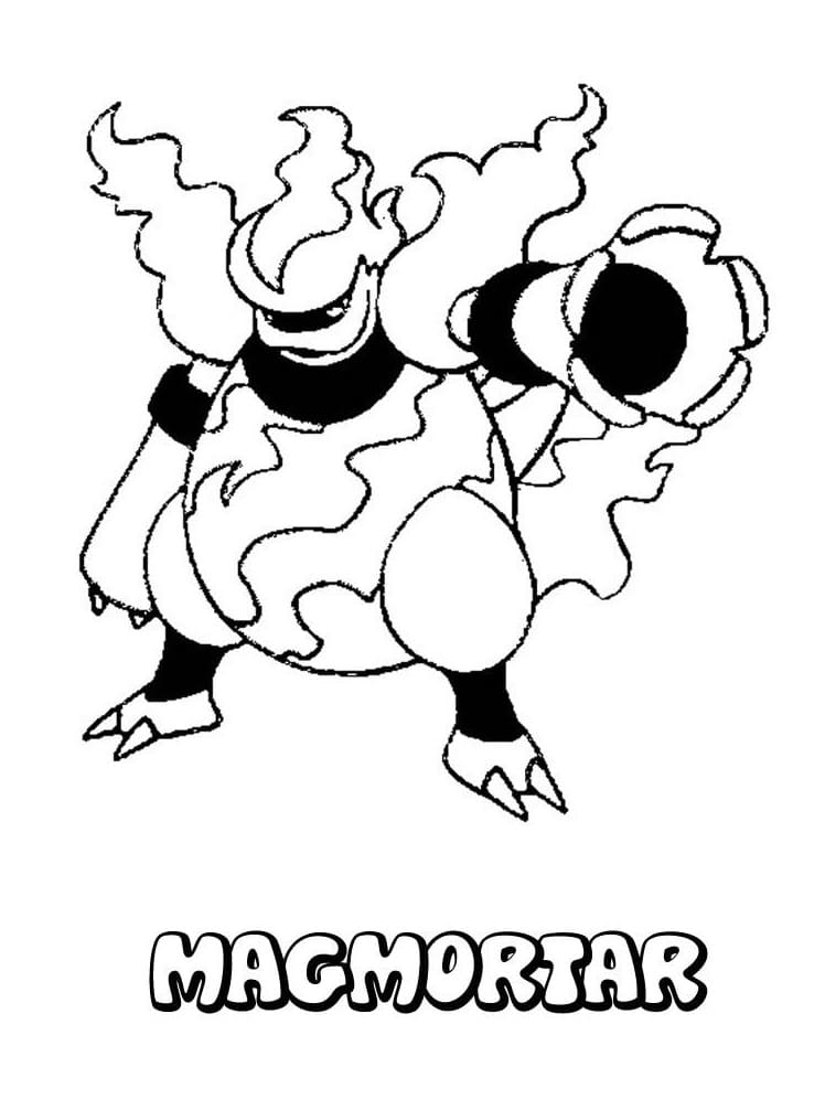 Magmortar Pokemon Tegninger til Farvelægning