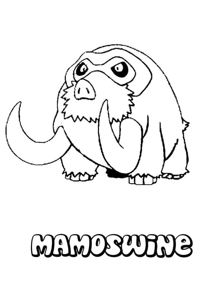 Mamoswine Pokemon Tegninger til Farvelægning