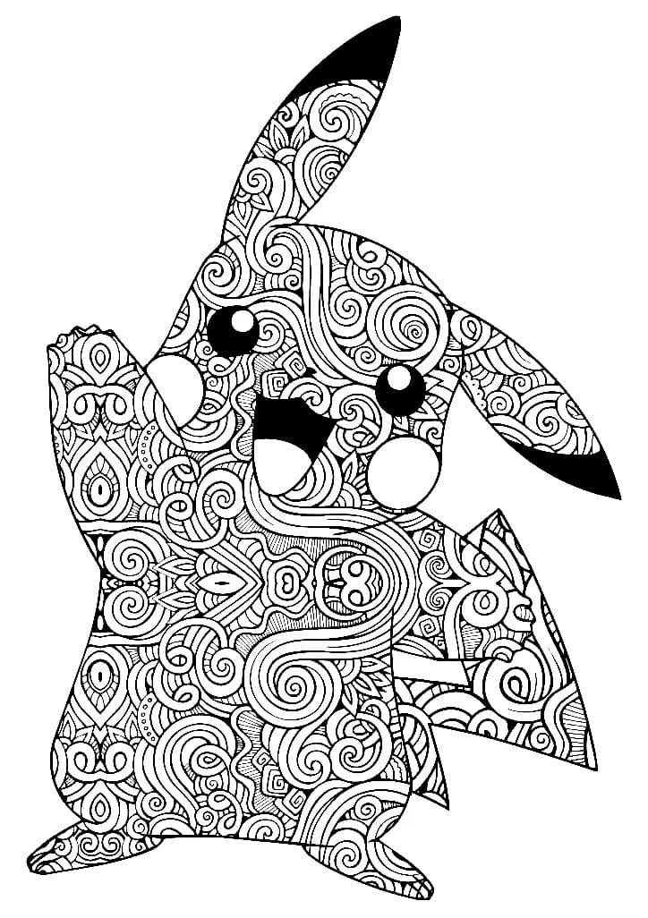 Mandala Pikachu Tegninger til Farvelægning