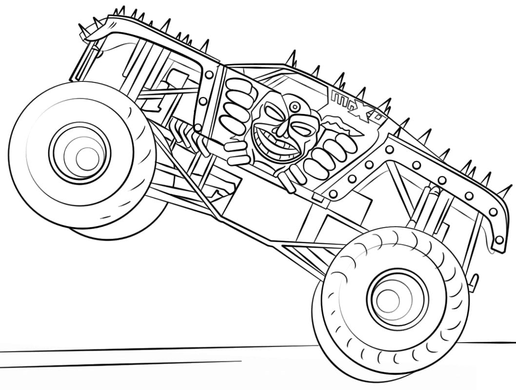 Simple Tegning Monstertruck Farvelægningsside Download Print Eller Farvelæg Online Gratis 
