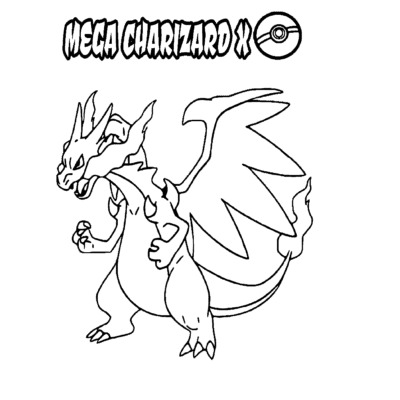 Mega charizard x 3 Tegninger til Farvelægning