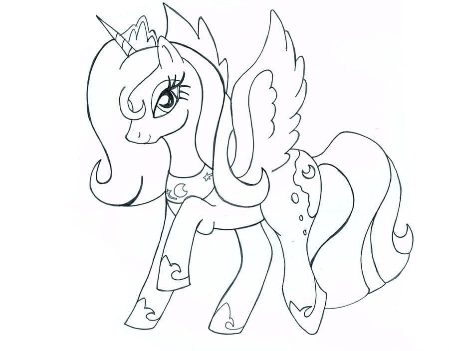 Min Lille Pony Prinsesse Luna Tegninger til Farvelægning