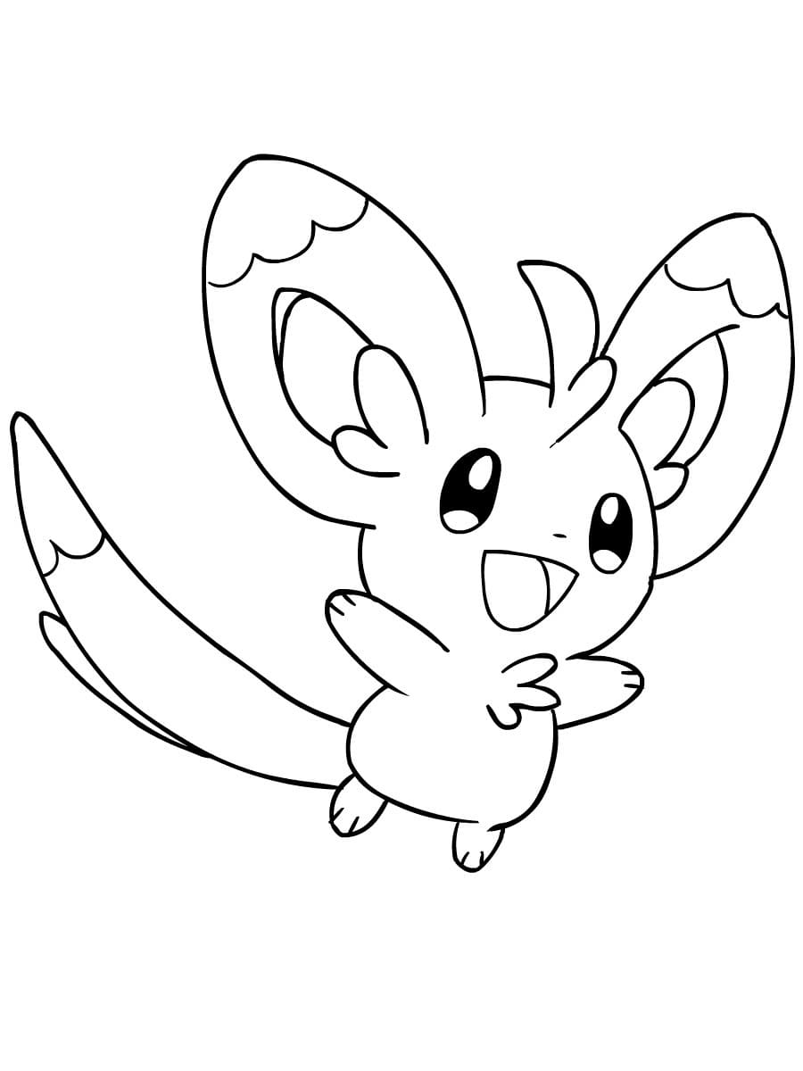 Minccino Pokemon Tegninger til Farvelægning