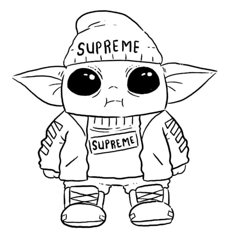 Mode Baby Yoda Tegninger til Farvelægning