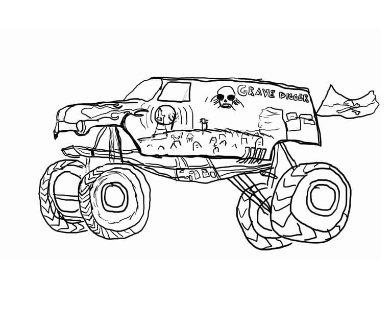 Monstertruck Gratis Ideer Tegninger til Farvelægning