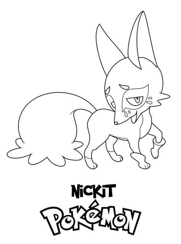 Nickit Pokemon Tegninger til Farvelægning