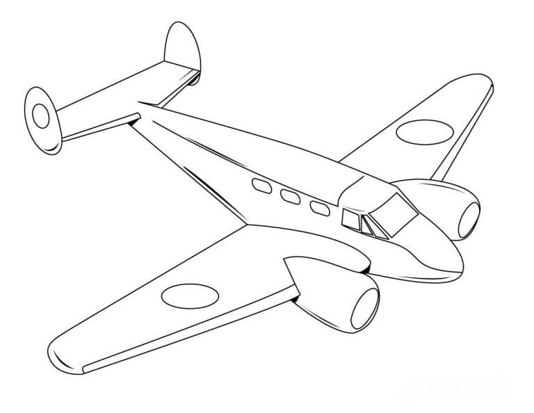Normal Tegning Flyvemaskine Tegninger til Farvelægning