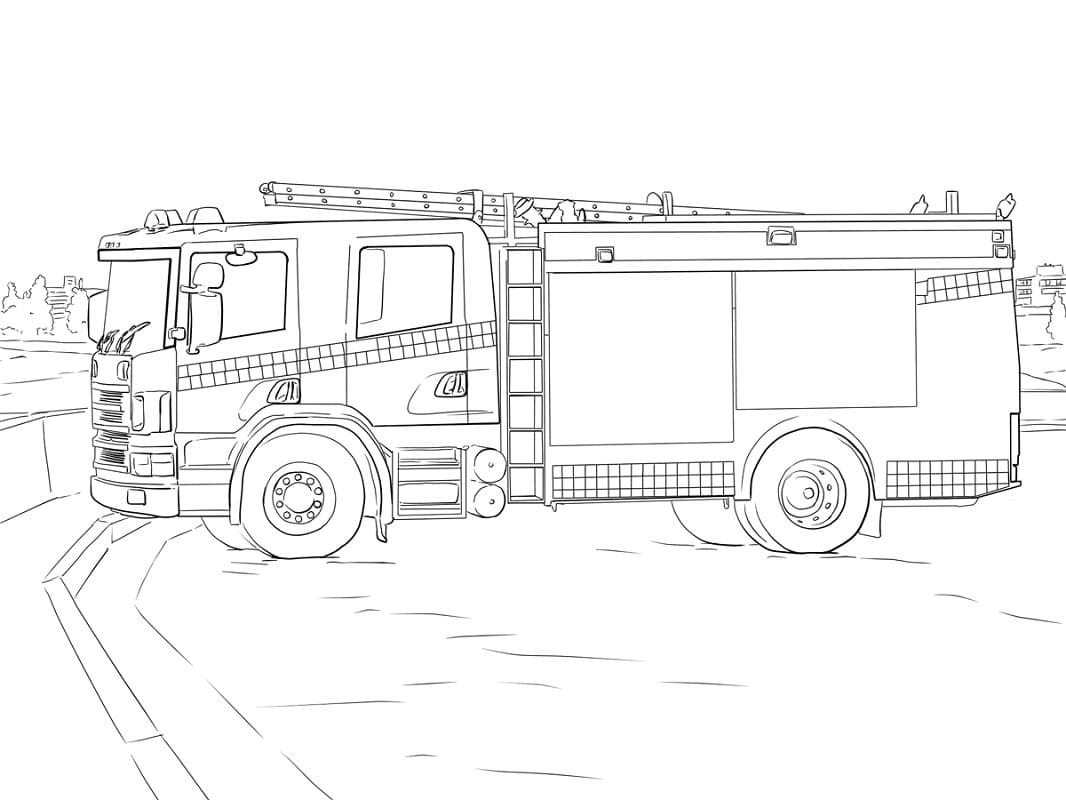 Perfekt Brandbil Tegninger til Farvelægning