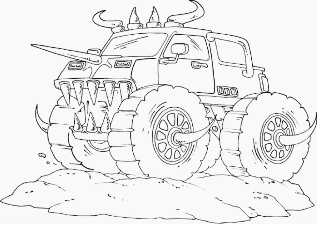 Perfekt Monster Lastbil Tegninger til Farvelægning