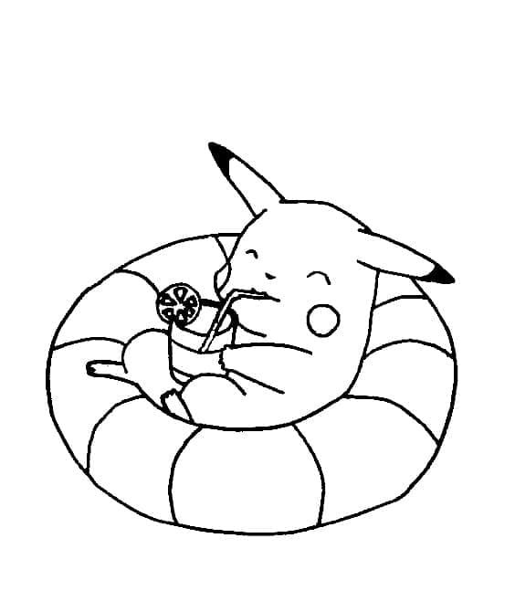 Pikachu Afslappende Tegninger til Farvelægning