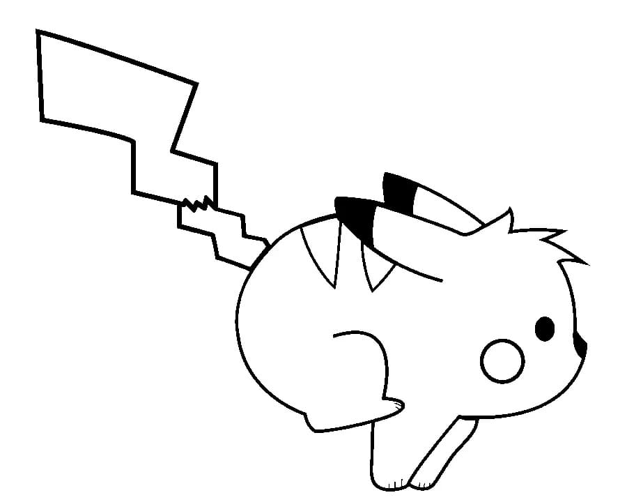 Pikachu Løbe Tegninger til Farvelægning