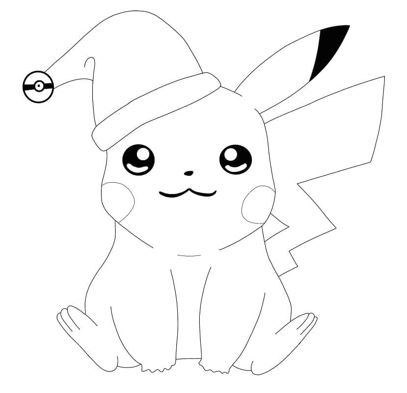 Pikachu Til Jul Tegninger til Farvelægning
