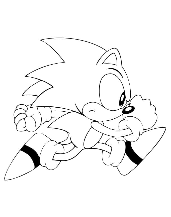 Pindsvinet Sonic Løb Tegninger til Farvelægning