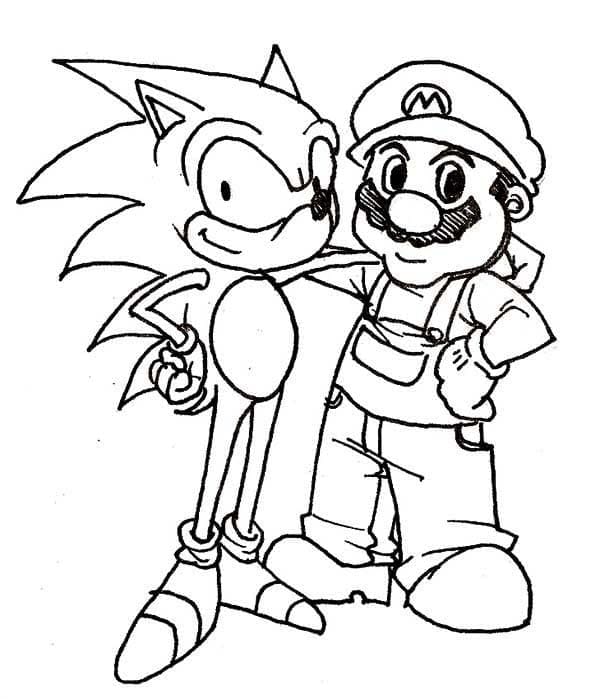 Pindsvinet Sonic Og Mario Tegninger til Farvelægning