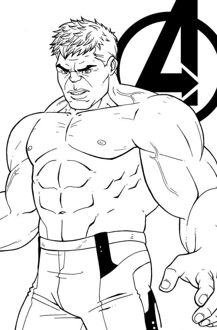 Portræt Af Hulk Tegninger til Farvelægning