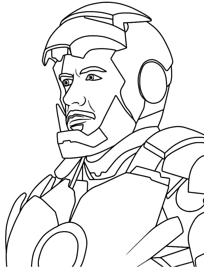 Portræt Af Iron Man Tegninger til Farvelægning