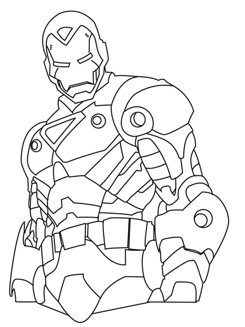 Portræt Af Seje Iron Man Tegninger til Farvelægning