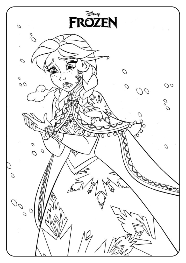 Prinsesse Anna i Frozen Tegninger til Farvelægning