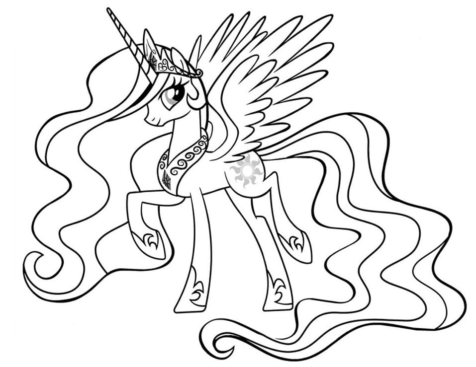 Prinsesse Celestia fra My Little Pony Tegninger til Farvelægning