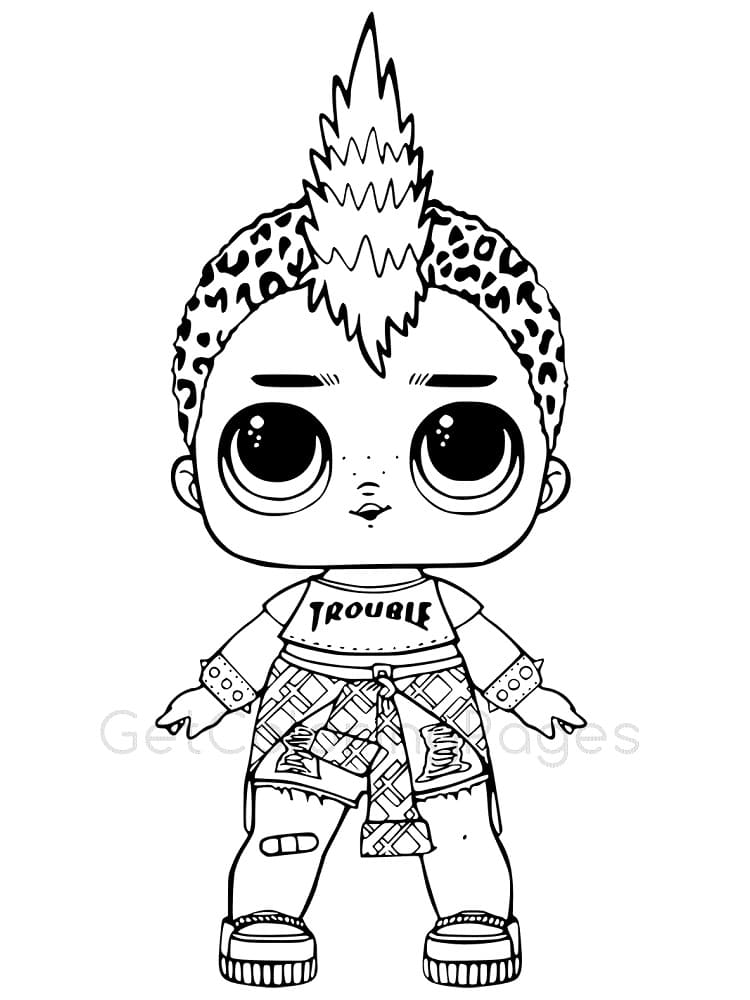 Punk Boi Lol Surprise Doll Tegninger til Farvelægning