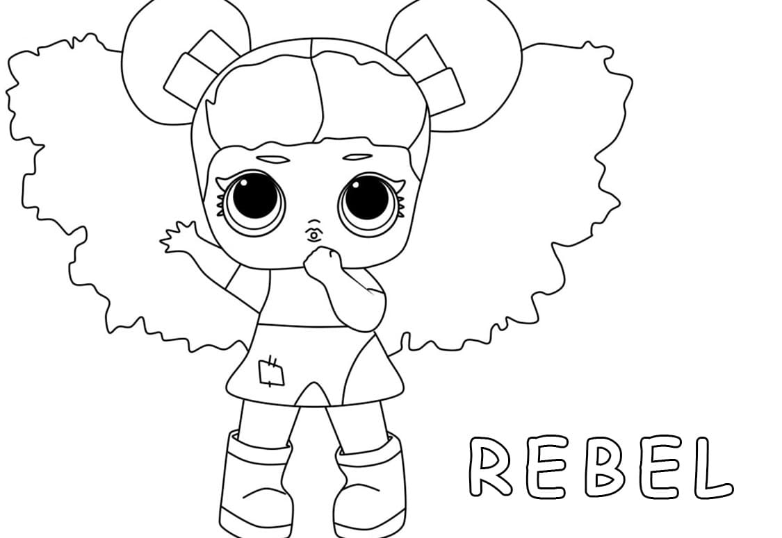 Rebel LOL Surprise Doll Tegninger til Farvelægning