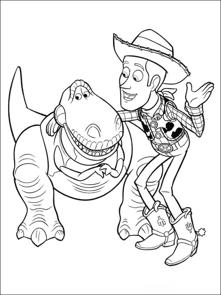 Rex og Woody Toy Story Tegninger til Farvelægning