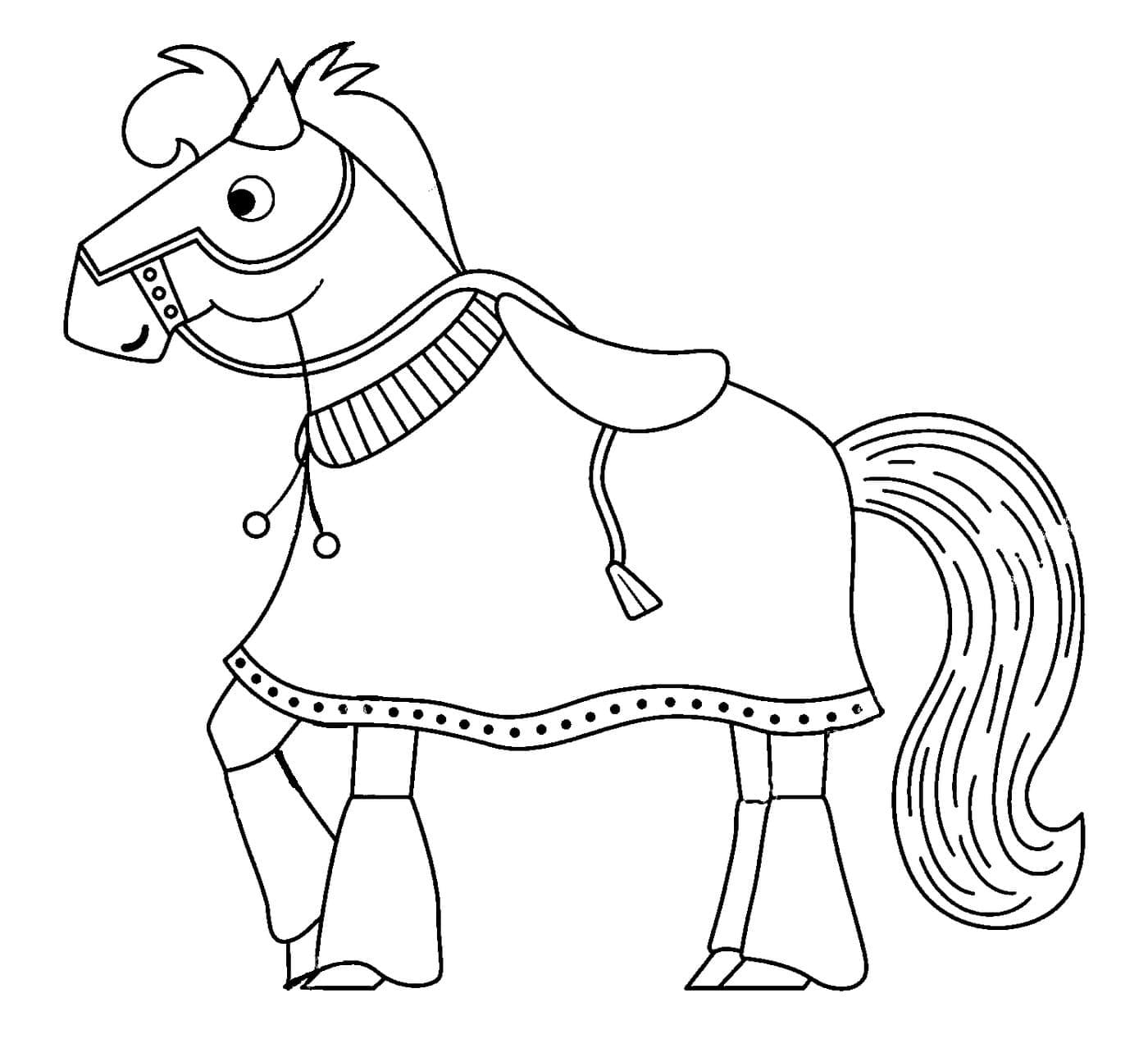 Ridder Hest Tegninger til Farvelægning