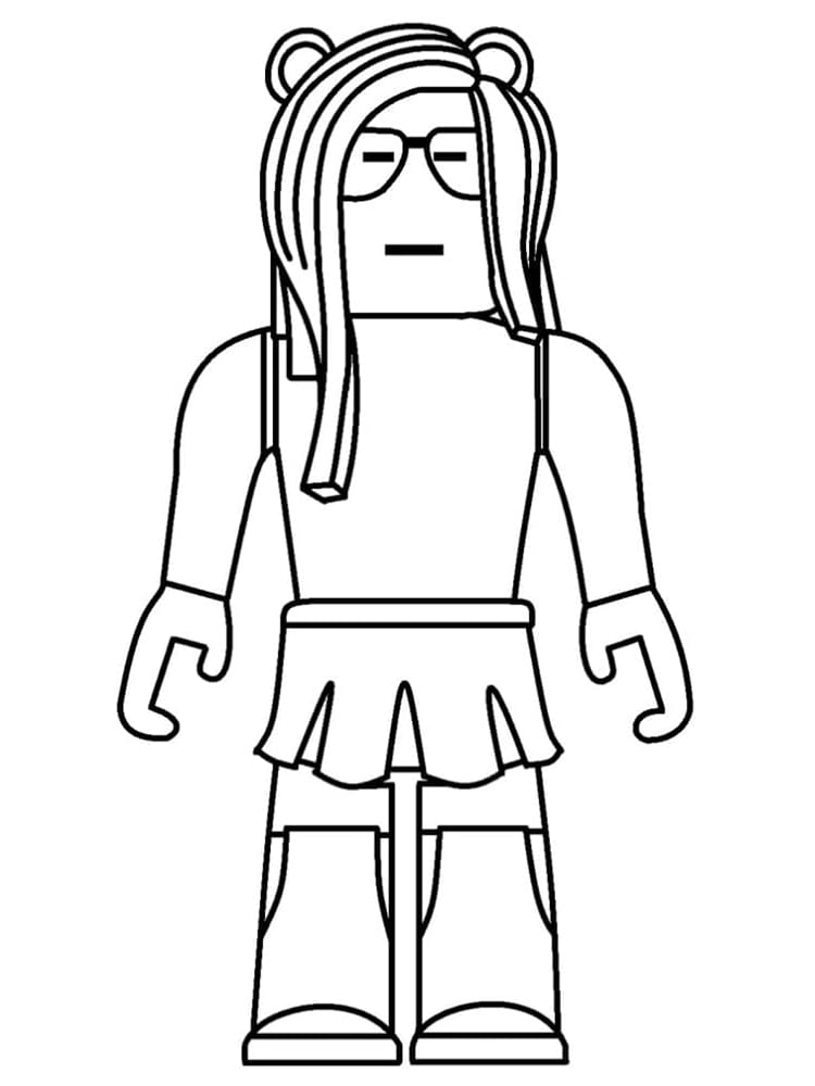 Roblox Girl Character Tegninger til Farvelægning