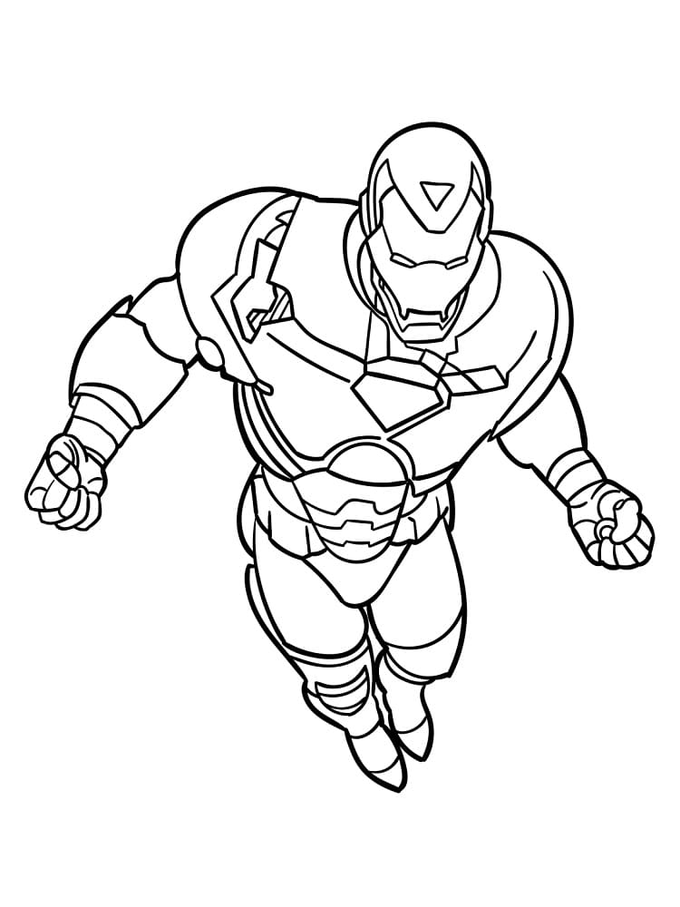 Sej Iron Man Flyver Tegninger til Farvelægning