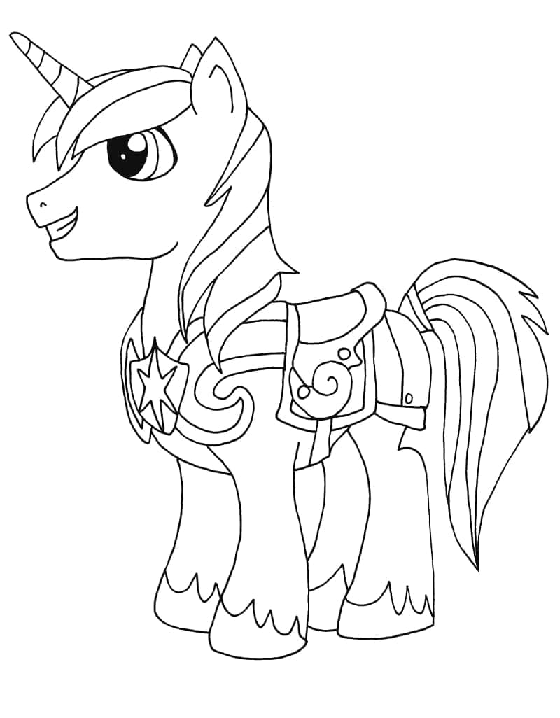 Shining Armor fra My Little Pony Tegninger til Farvelægning