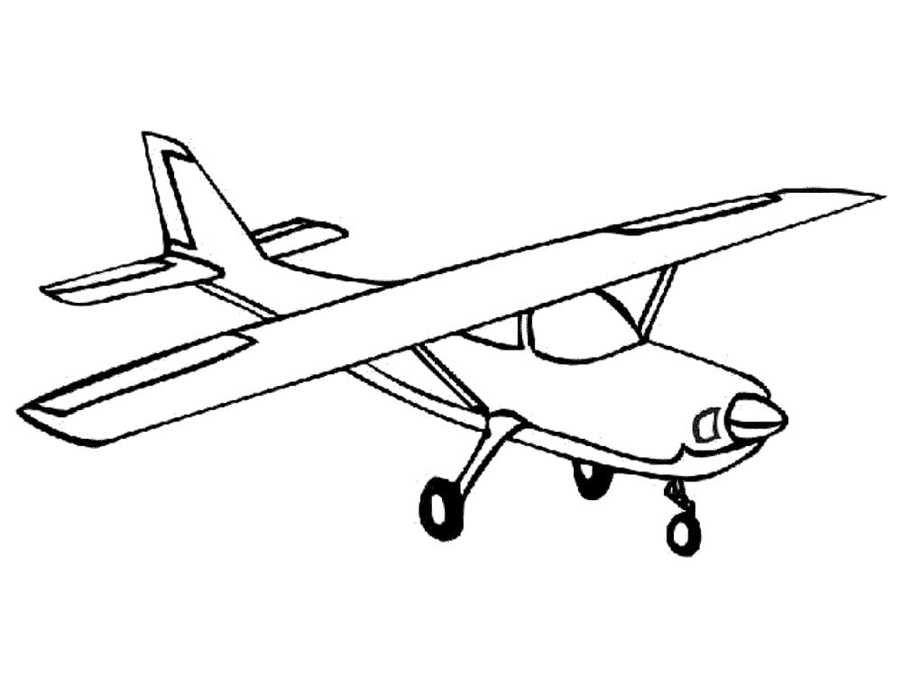 Simpel Flyvemaskine Tegninger til Farvelægning